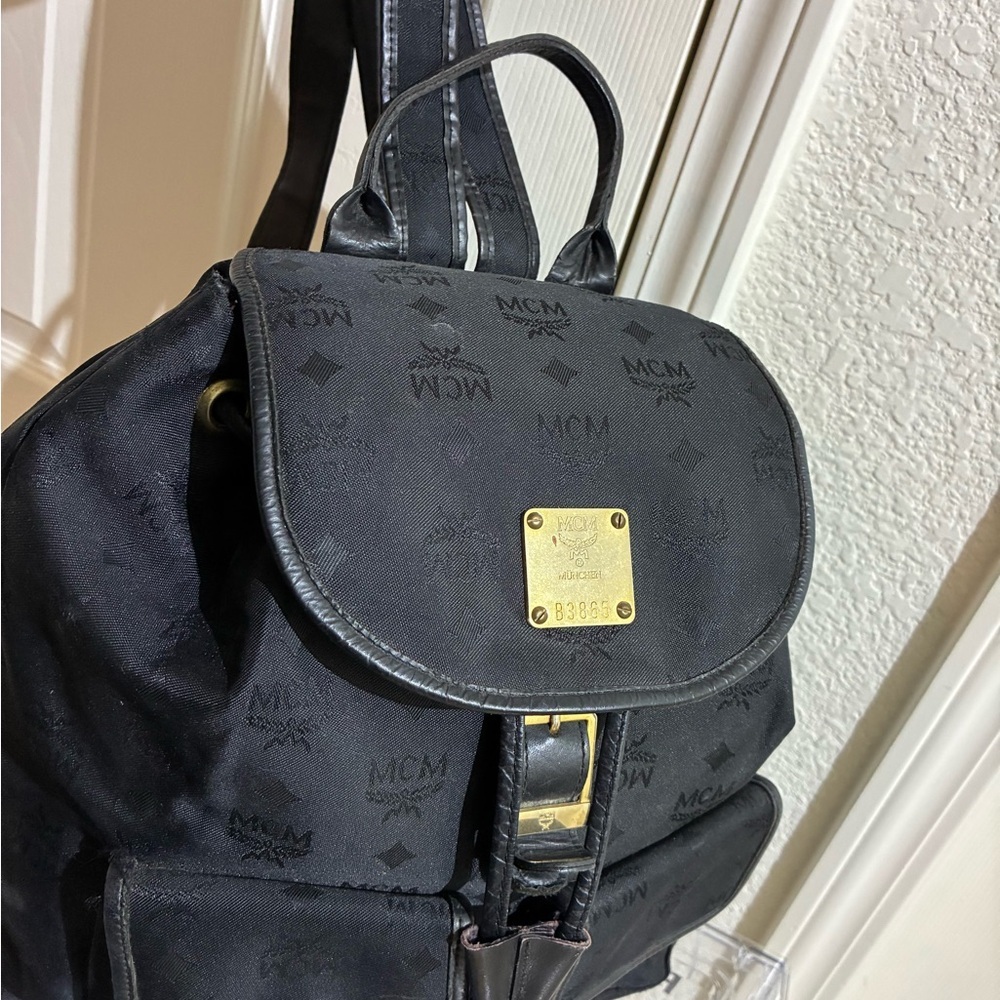 MCM Black Backpack Made in Germany - Picture 6 of 8